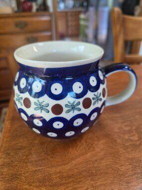 polish pottery bubble mug Wiza Poland